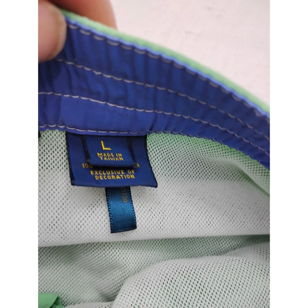 Polo Ralph Lauren Men's Large Green Swim Trunks Board Shorts Lined Drawstring